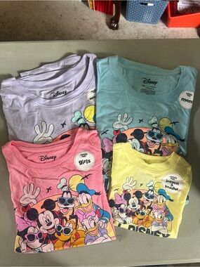 Disney Womens Graphic Tee in Lavender with Pastel Print